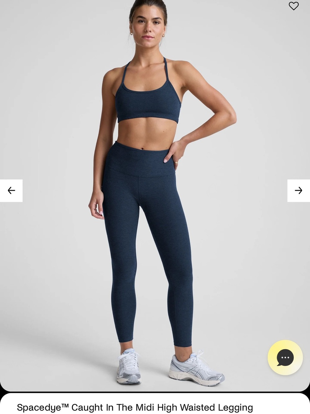 NWOT Beyond Yoga Caught In The Midi High Waisted Legging - Navy size M
